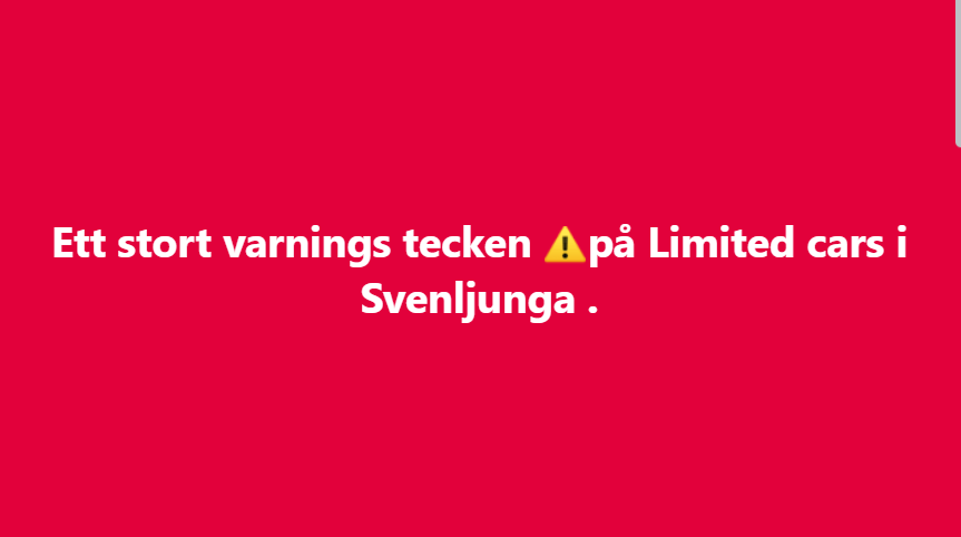VARNING – Autolyns Svenljunga AB (Limited Cars)